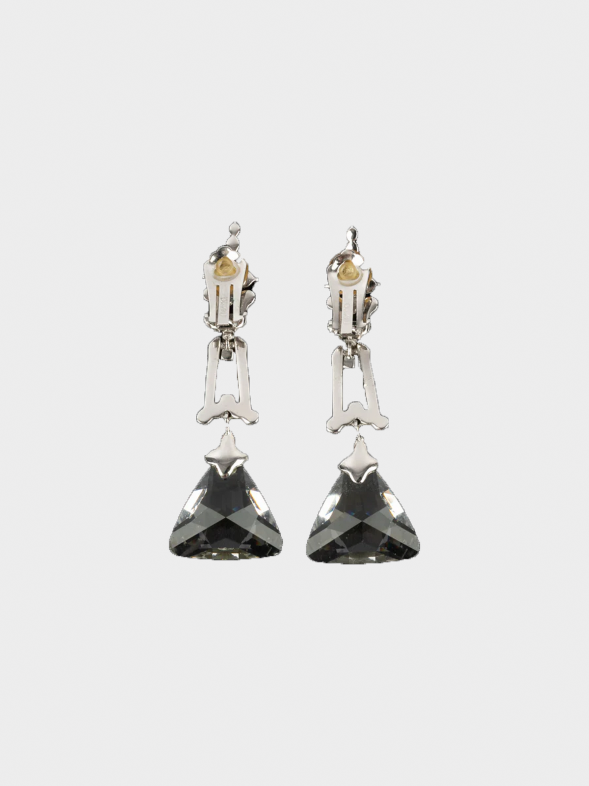 Christian Dior 2000s Silver Rhinestone Drop Earrings