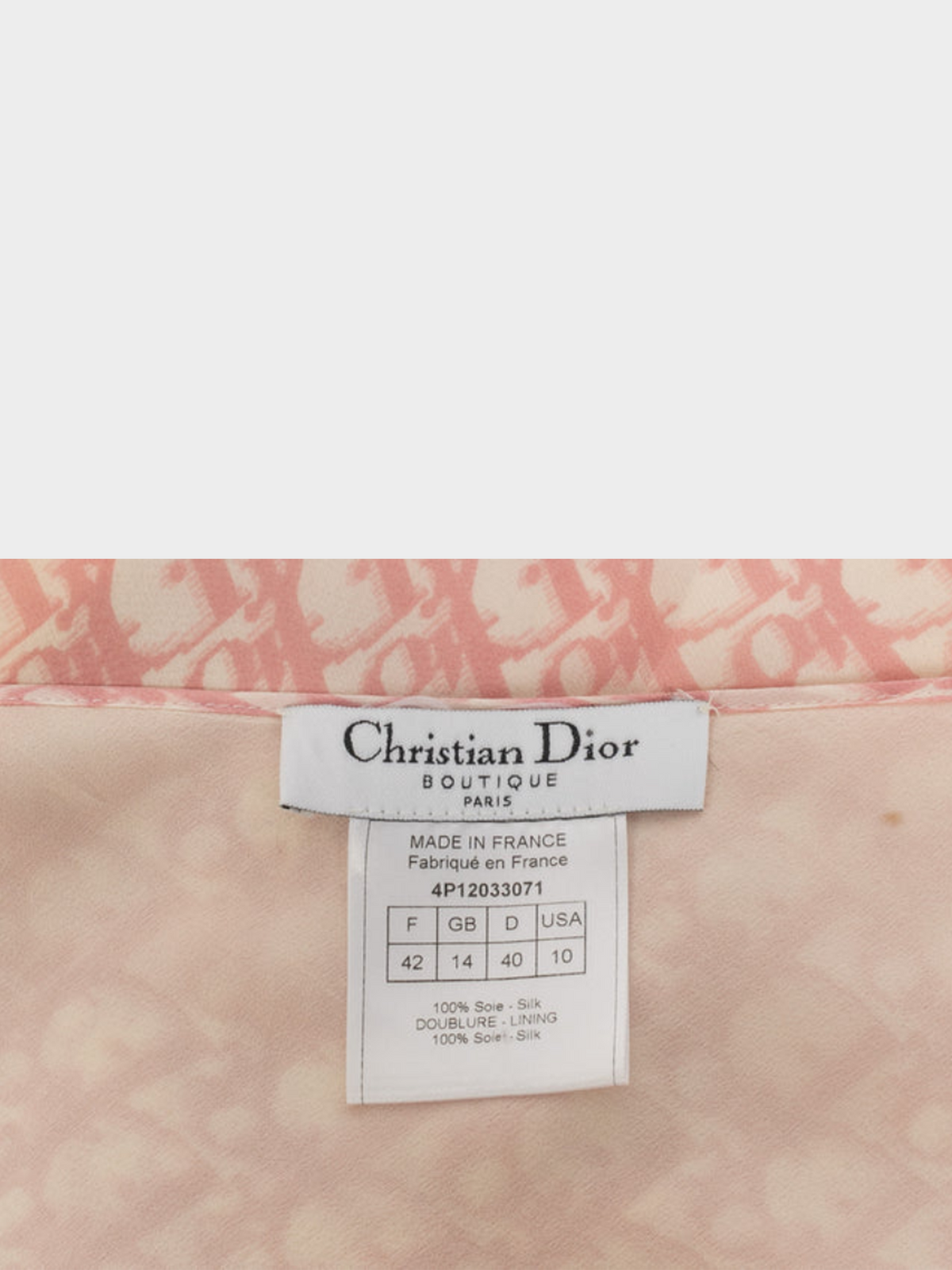 Christian Dior by John Galliano SS 2004 Pink Silk Monogram Midi Skirt