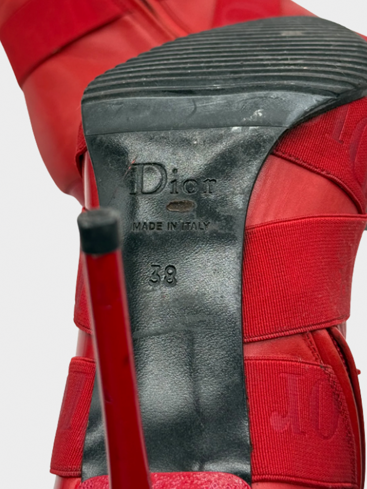 Christian Dior FW 2004 Red Strap Boots