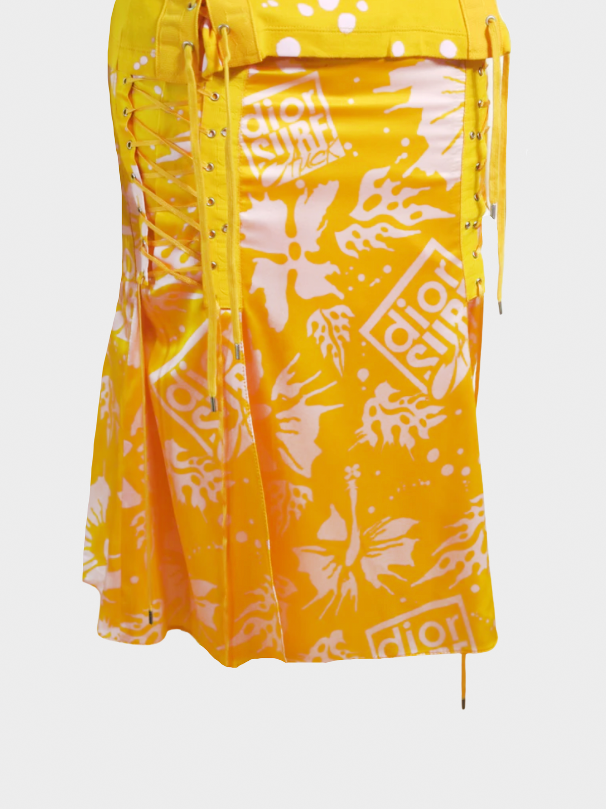 Christian Dior SS 2004 "Dior Surf" Yellow and Pink Printed Set