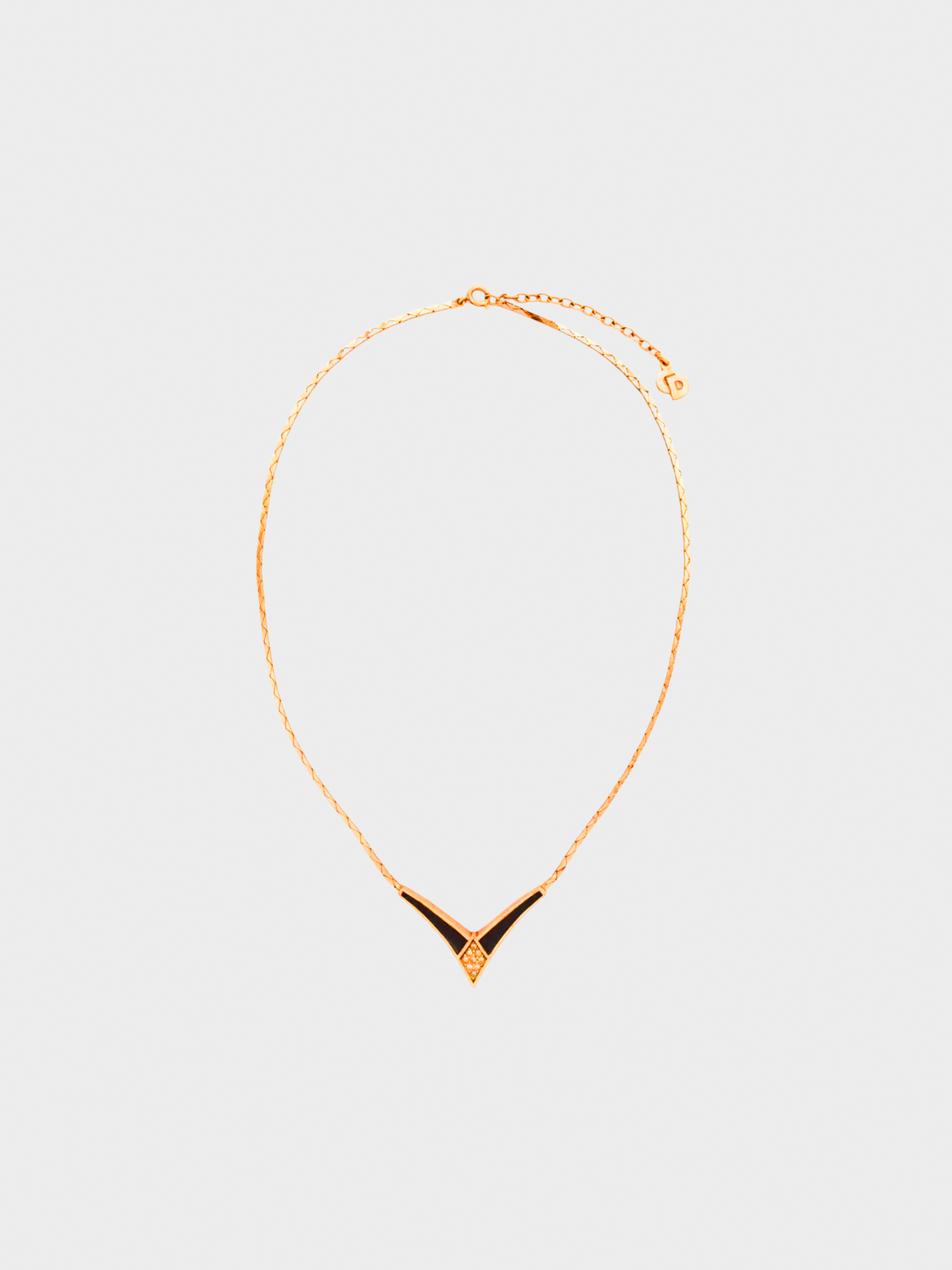 Christian Dior 1980s Gold with Black Resin Necklace