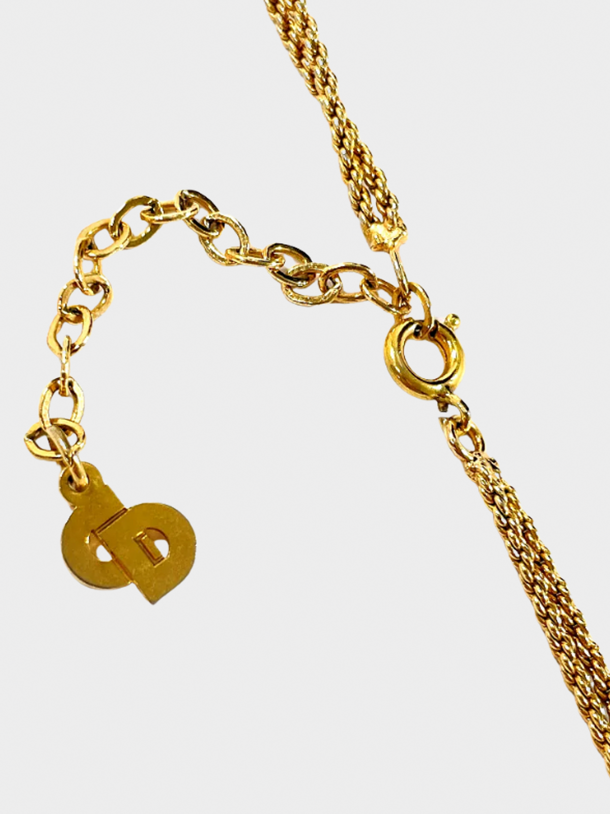 Christian Dior 1980s Gold with Black Resin Necklace