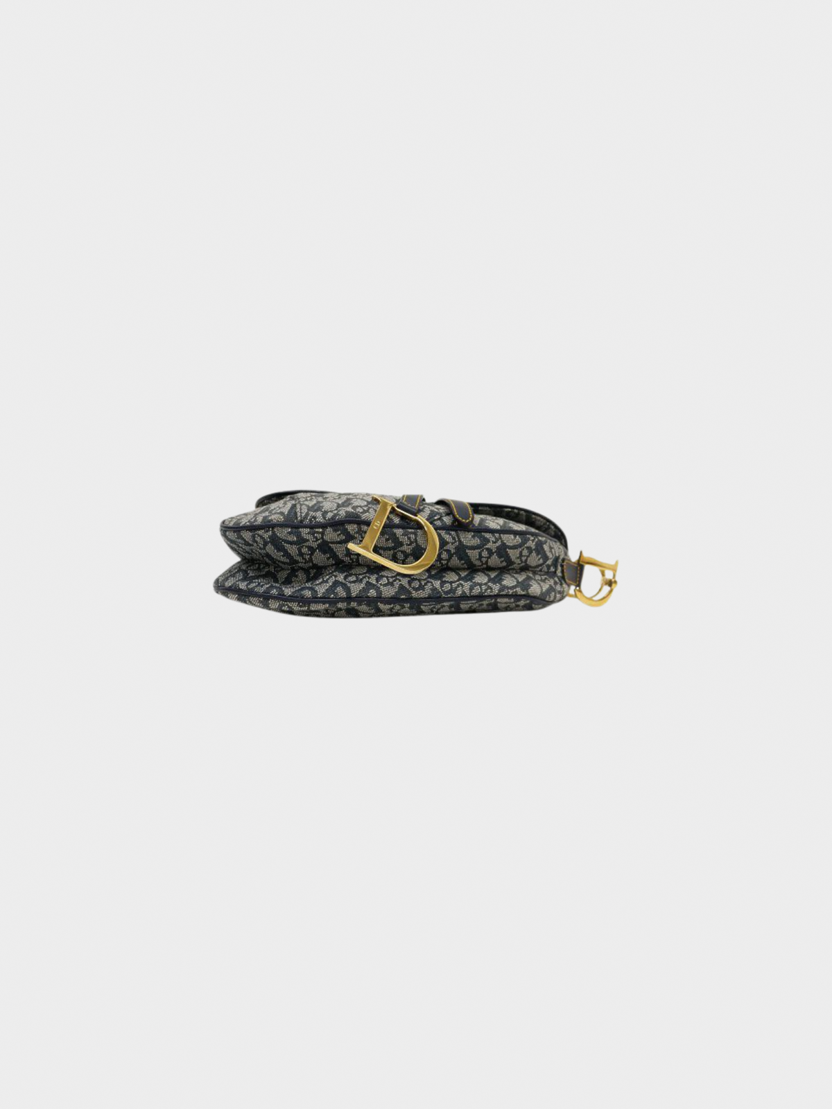 Christian Dior 2000s Navy Trotter Monogram Canvas Saddle Bag