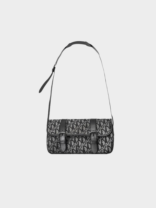 Christian Dior 2004 Dark Grey Trotter Shoulder Bag