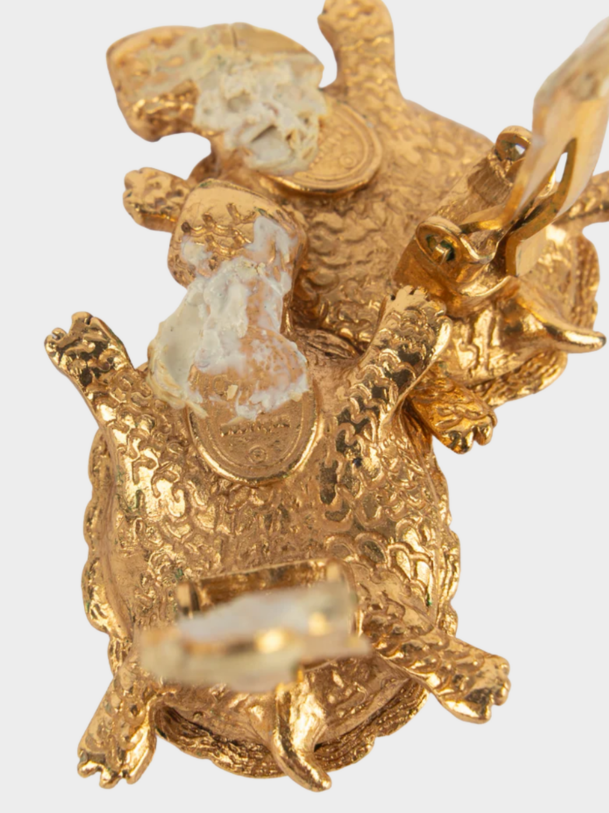 Christian Dior 1980s Gold Turtle Clip-on Earrings