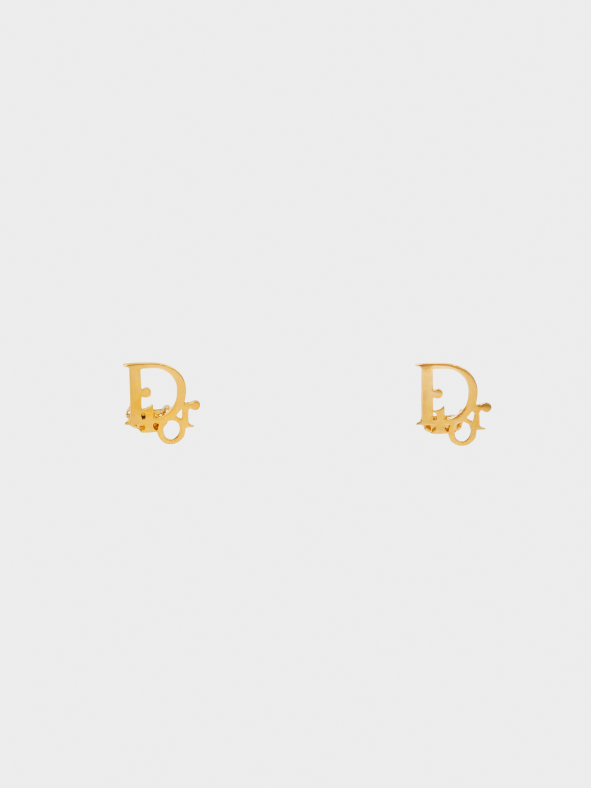 Christian Dior 2000s Gold Logo Mania Earrings