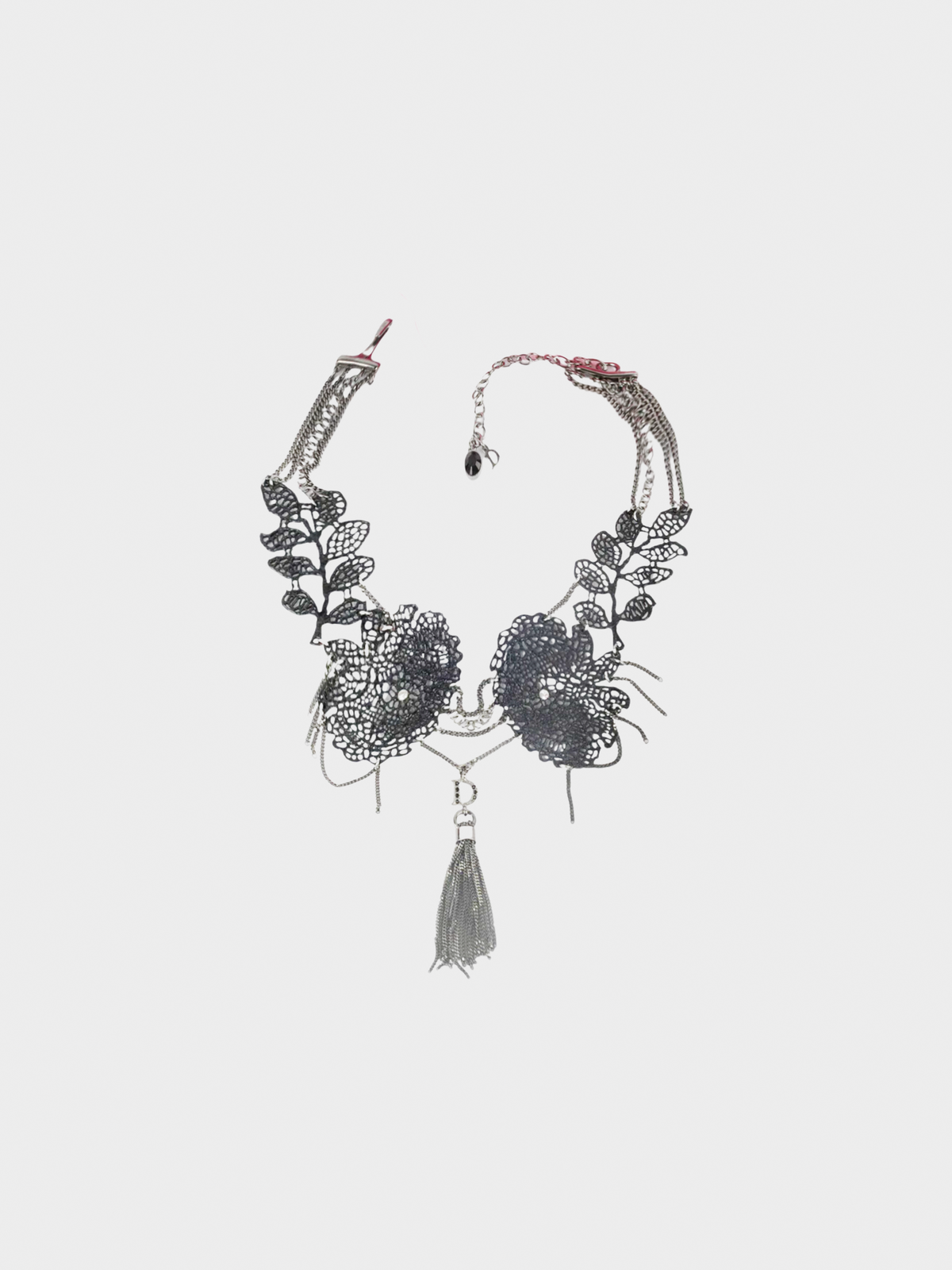 Christian Dior 2000s Black Openwork Choker Necklace