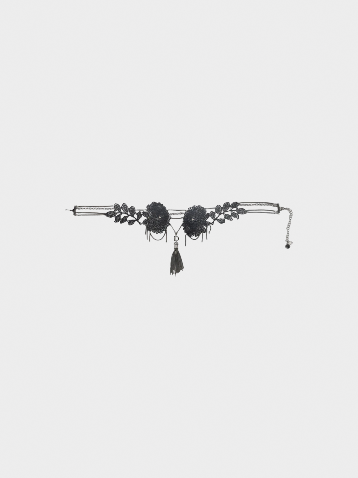 Christian Dior 2000s Black Openwork Choker Necklace