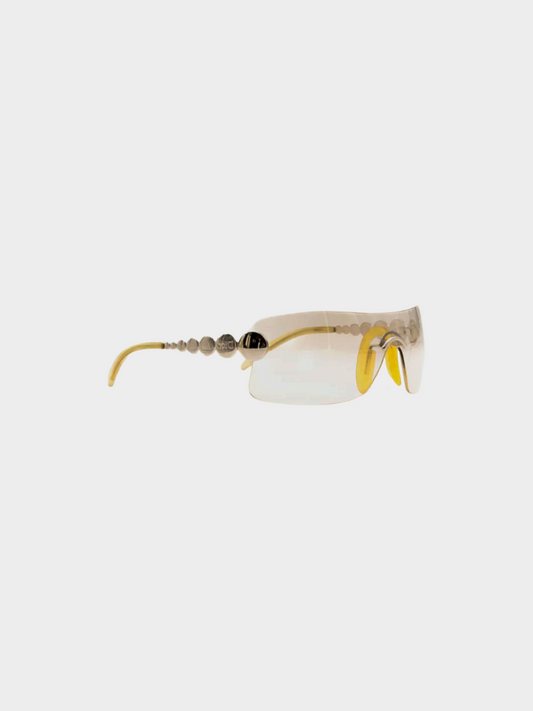 Christian Dior by John Galliano SS 2001 Yellow Millenium Logo Sunglasses