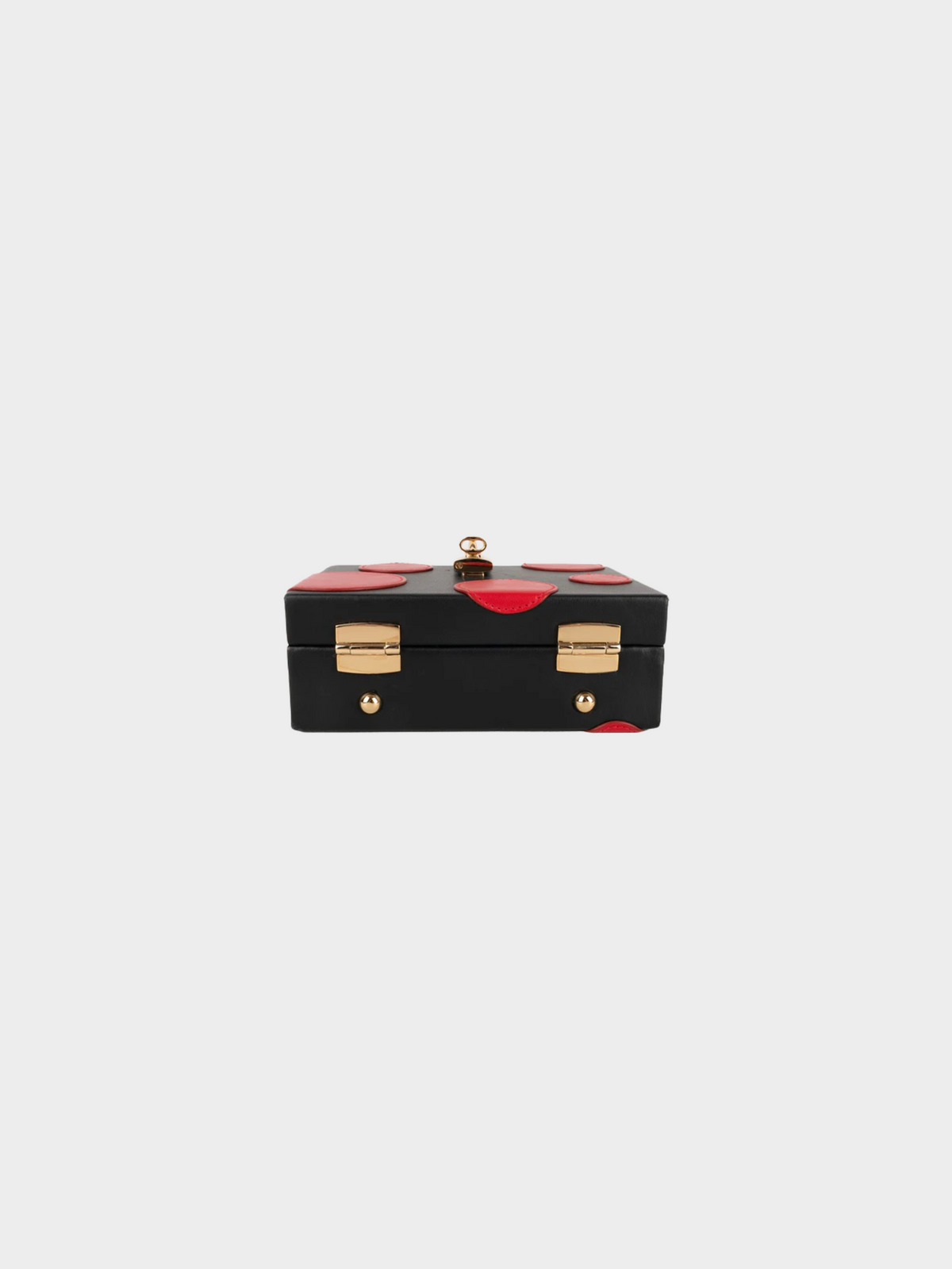 Dolce and Gabbana 2010s Black Leather With Red Polka Dot Briefcase Bag