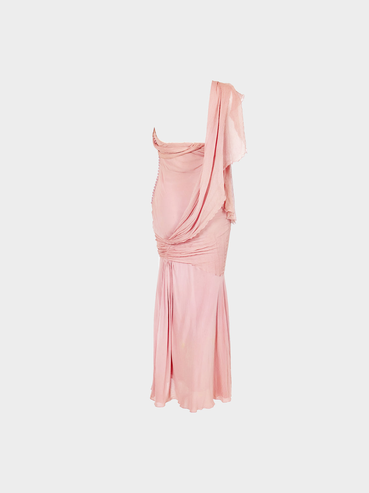 Christian Dior by John Galliano 1990s-2000s Archival Pink Chiffon Evening Dress