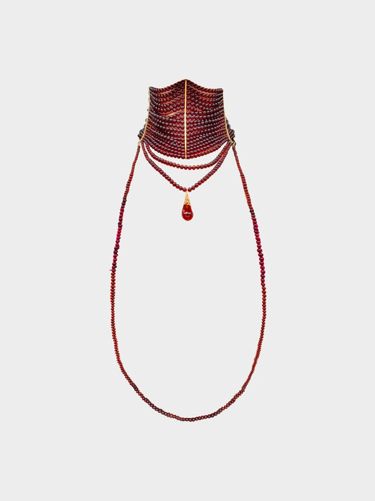 Christian Dior by John Galliano 1998 Archival Amber Glass Beads 'Masai' Choker Necklace