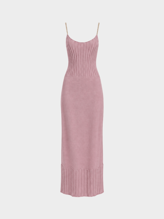 Christian Dior FW 1999 Pink Knitted Button Maxi Dress