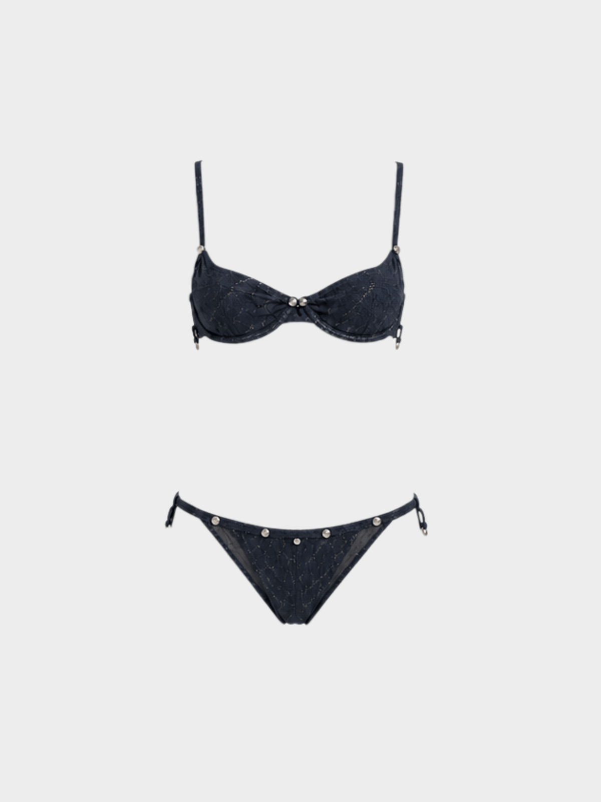 Christian Dior SS 2001 Metallic Blue Bikini Set