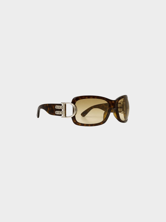 Christian Dior 2000s Brown Tortoiseshell Sunglasses