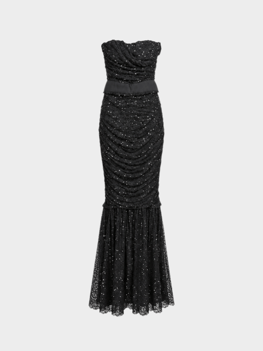 Dolce and Gabbana 2000s Black Sequin Maxi Dress