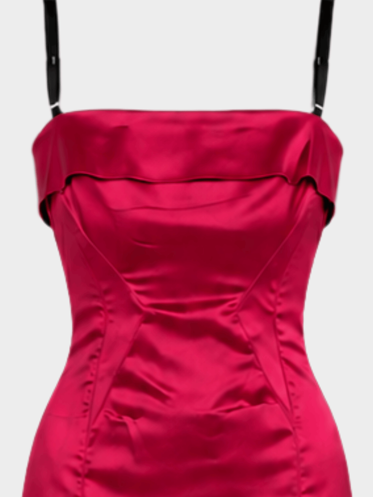 Dolce and Gabbana 2000s Pink Satin Fitted Midi Dress