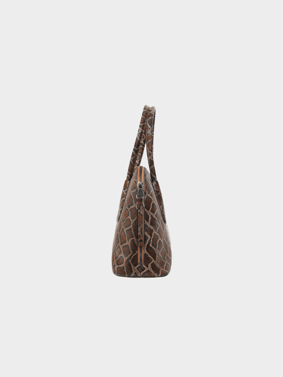 Escada 2015 Brown Snake-Embossed Leather Dome Tote