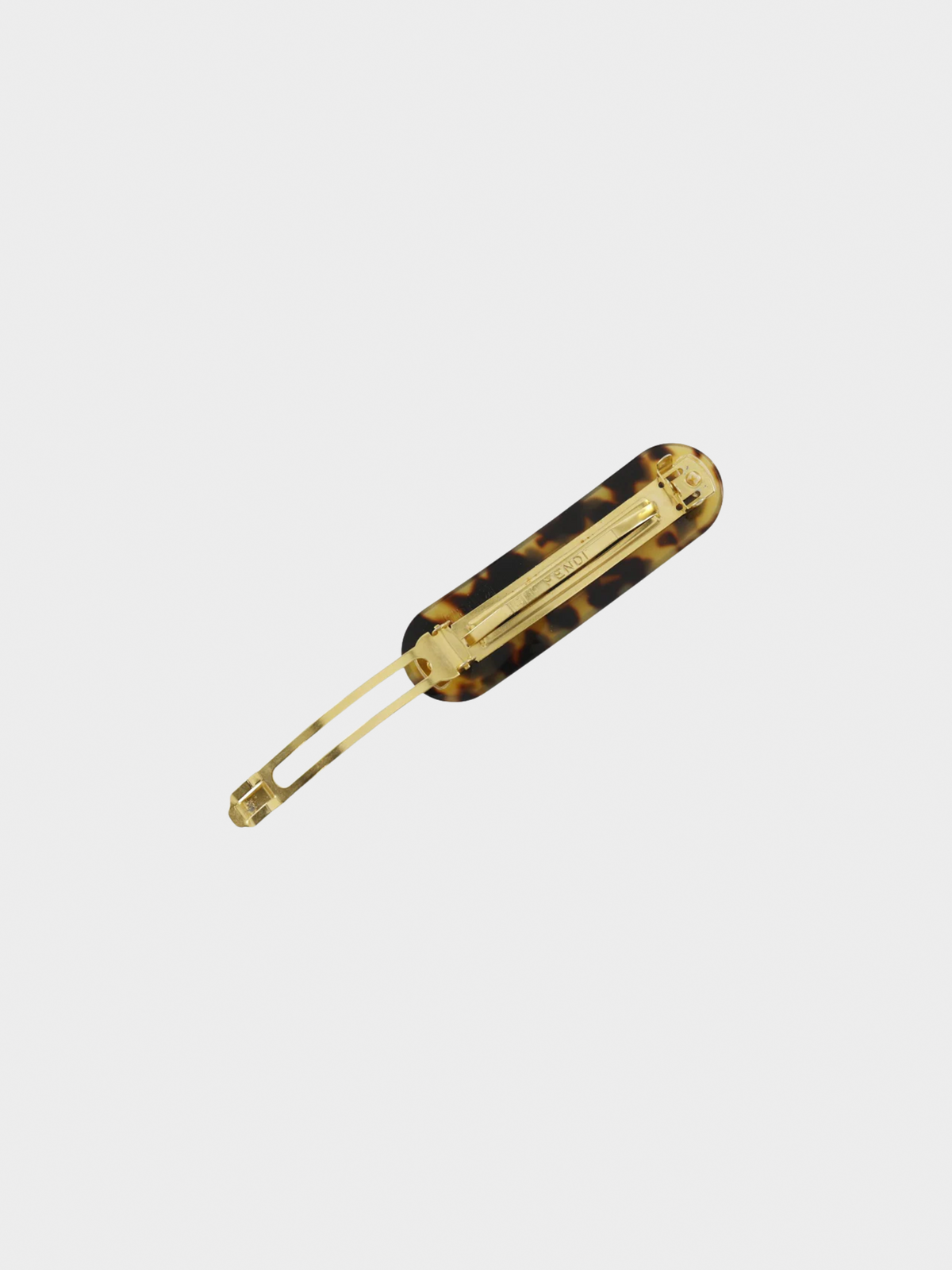 Fendi 2010s Brown Leopard FF Logo Barrette