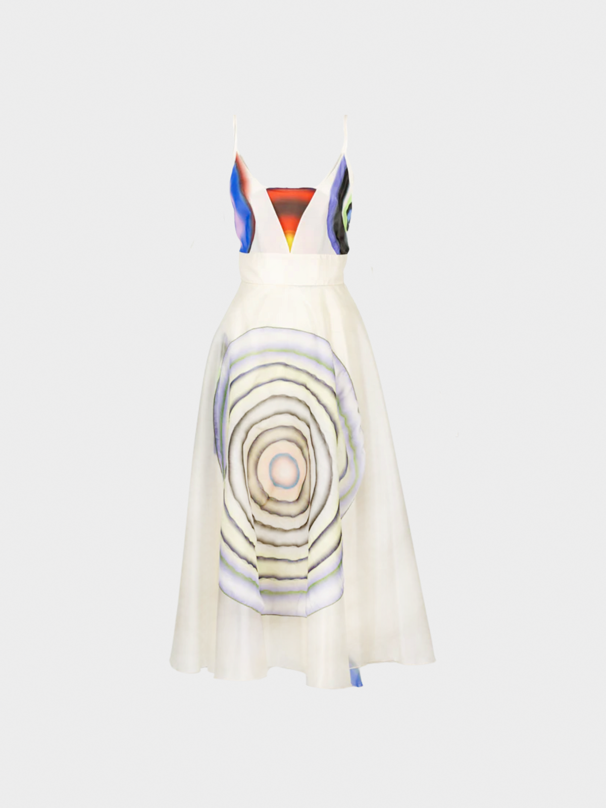 Fendi SS 2008 Off-White Silk Printed Dress