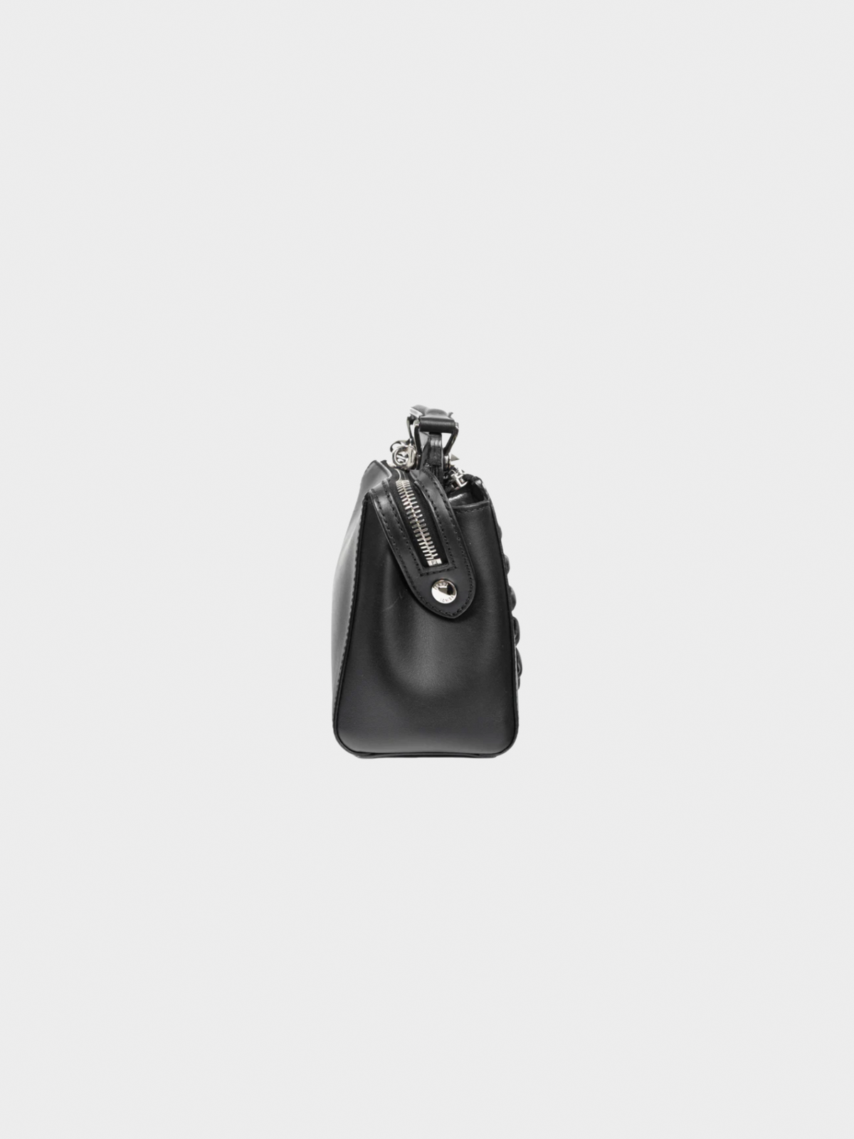 Fendi 2016 Black Dotcom Whipstitch Leather Satchel