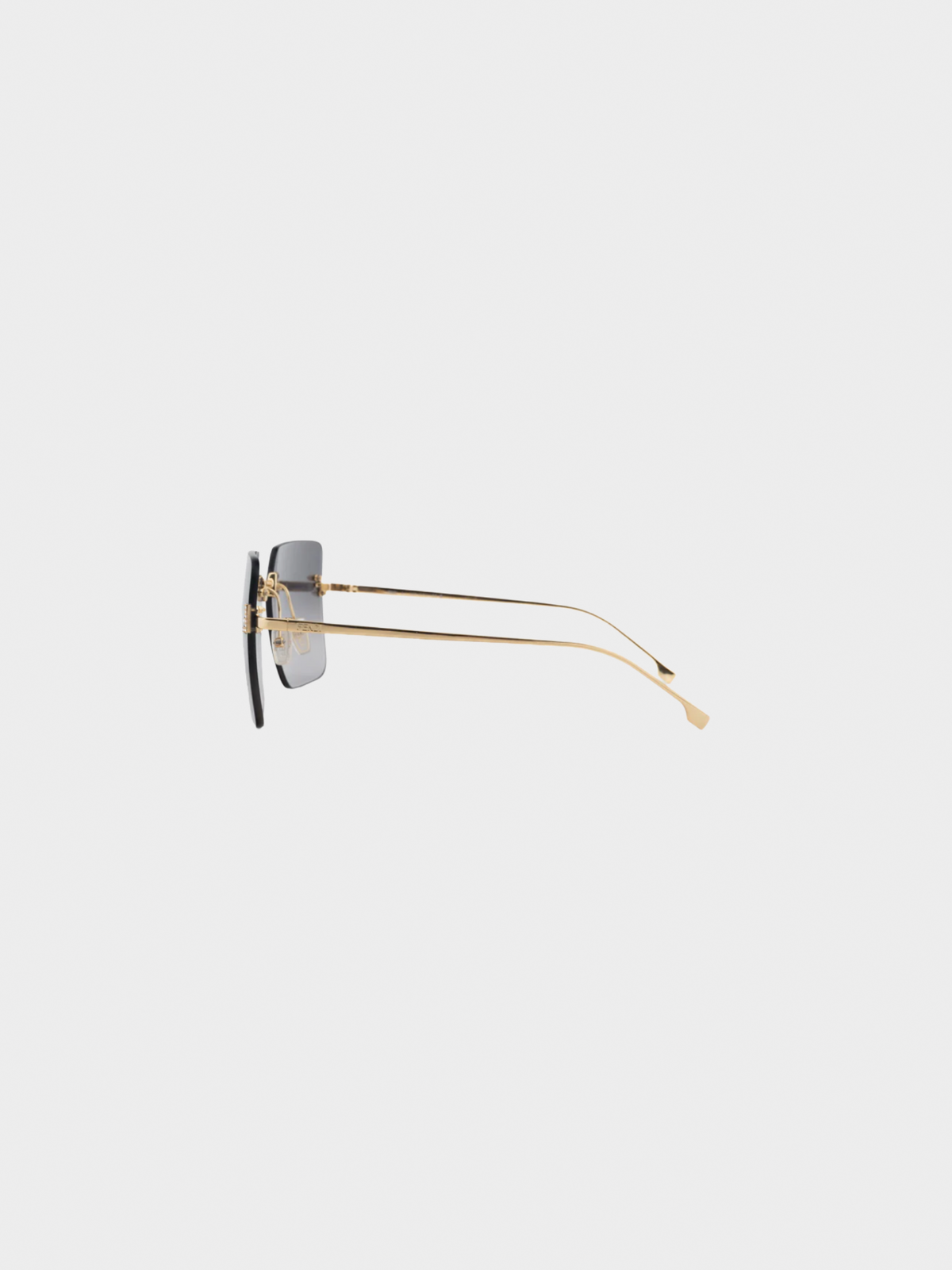 Fendi 2010s First Gold-Tone FF-Crystal Square Sunglasses