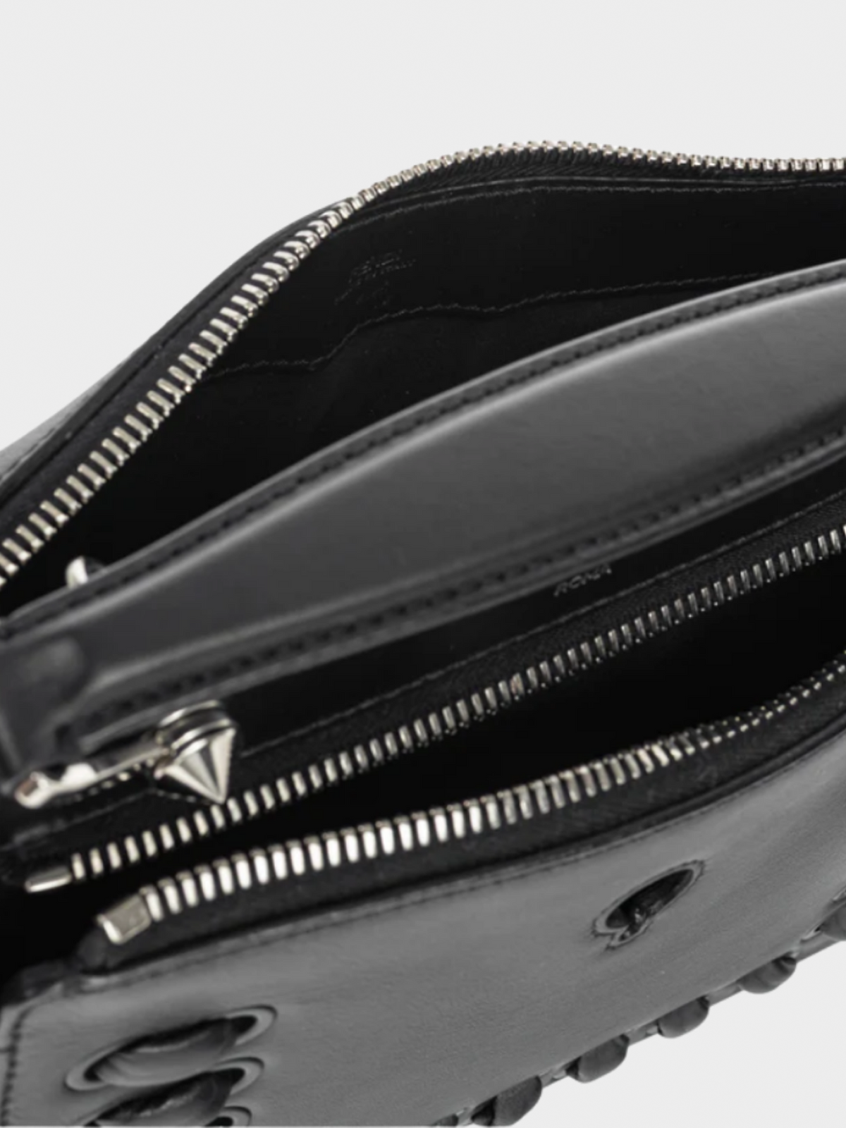 Fendi 2016 Black Dotcom Whipstitch Leather Satchel