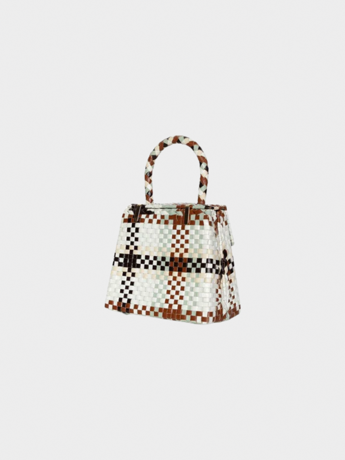 Salvatore Ferragamo 2000s Gancini Leather Intrecciato Top Handle Bag