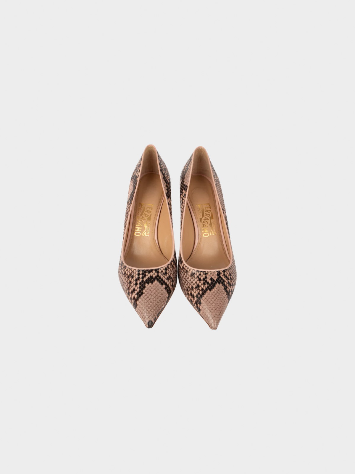 Salvatore Ferragamo 2000s Pink Python Heels