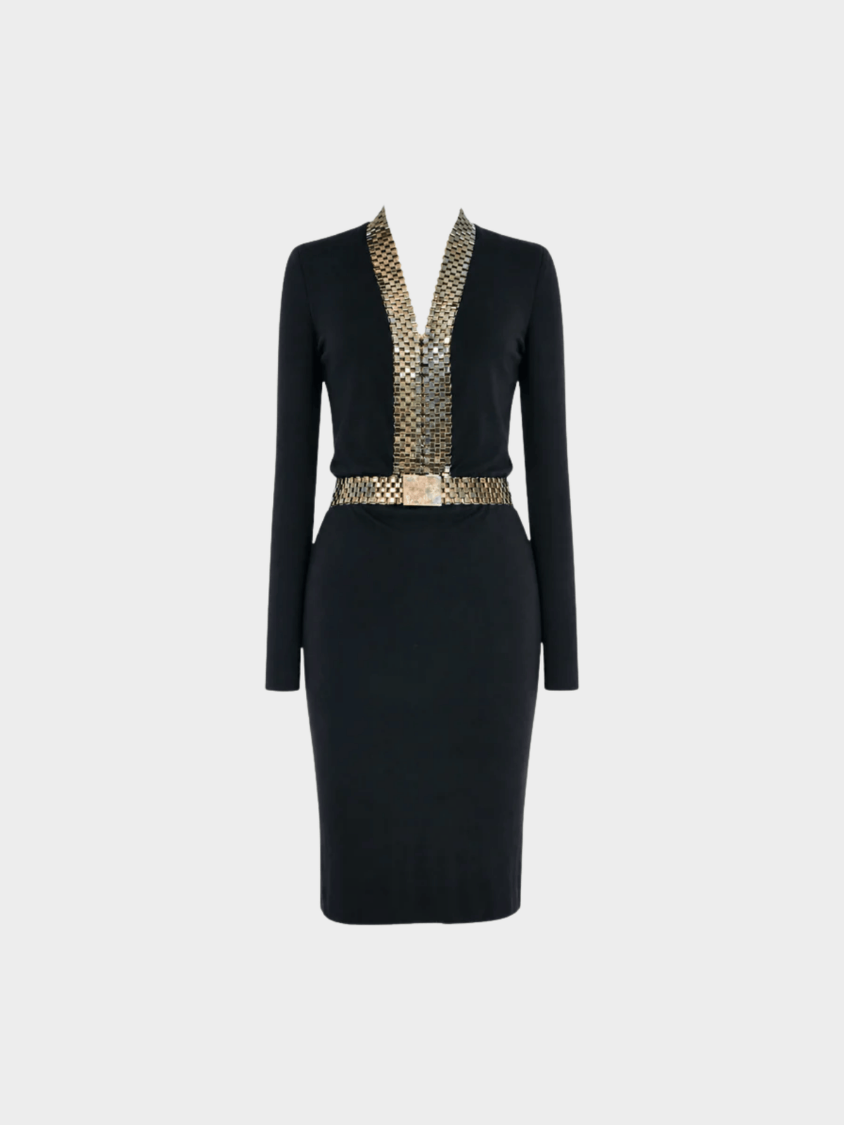 Givenchy FW 2003 Runway Black Metallic Dress