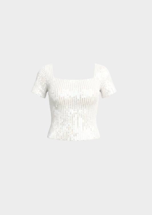 Christian Dior SS 1997 Runway White Sequin Top