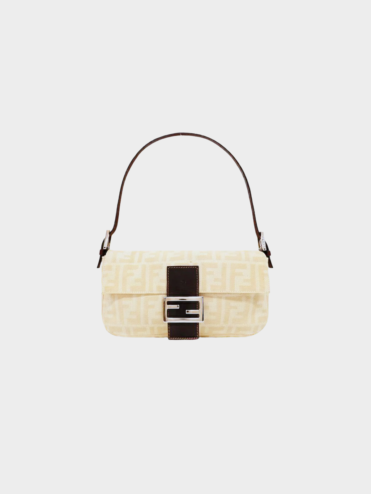 Fendi 2000s Beige Zucca Baguette Bag