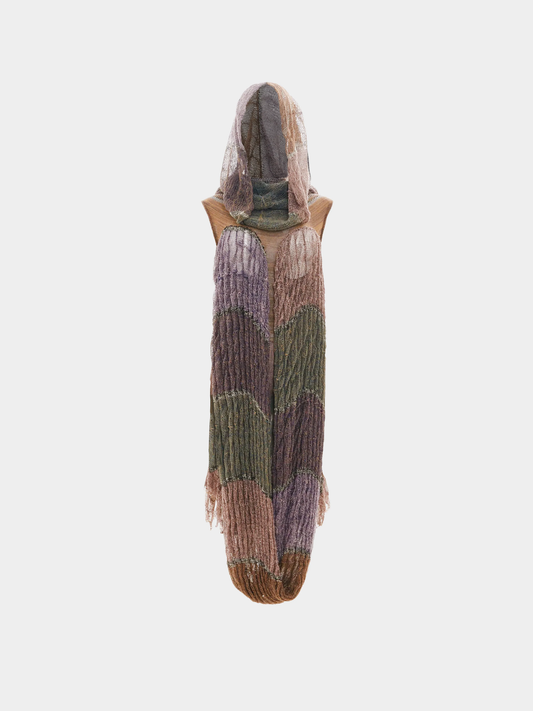 Vivienne Westwood SS 2005 Runway Brown Distressed Linen Scarf Dress