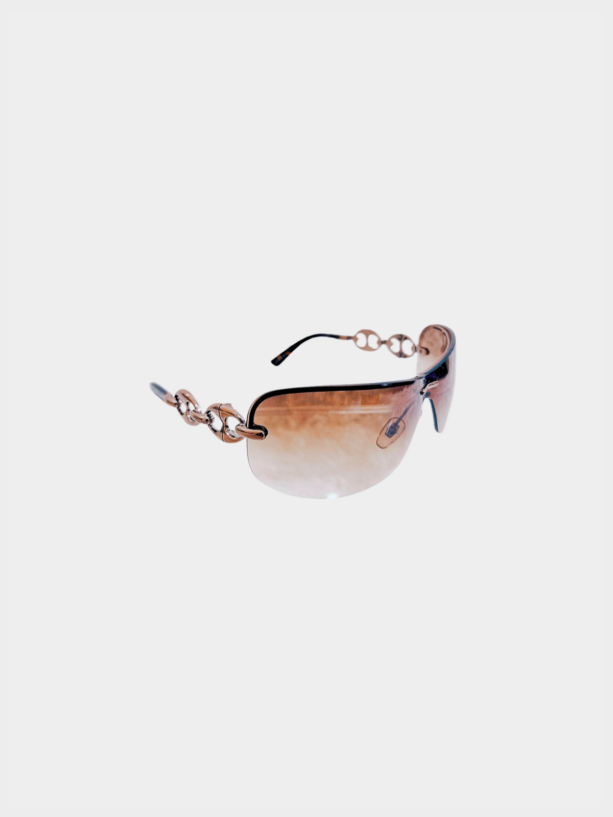 Gucci 2000s Brown Rimless Gradient Sunglasses