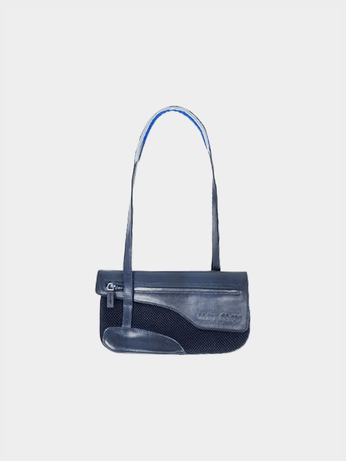 Miu Miu SS 2000 Navy Mesh Leather Bag