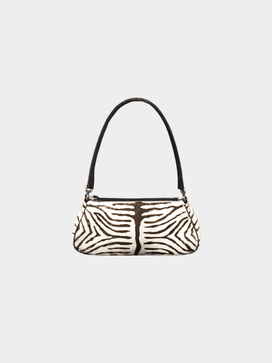 Prada 2000s Tri Color Zebra Print Ponyhair Shoulder Bag
