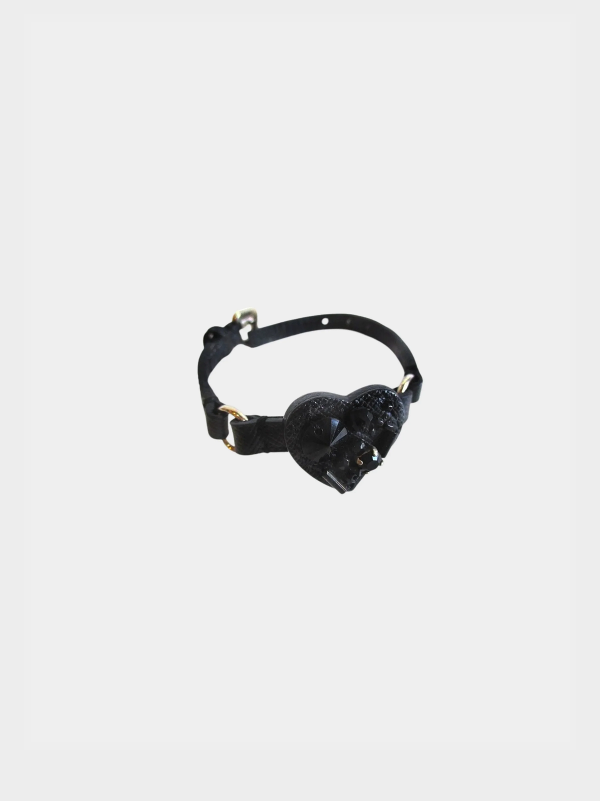 Prada 2000s Black Heart Bracelet