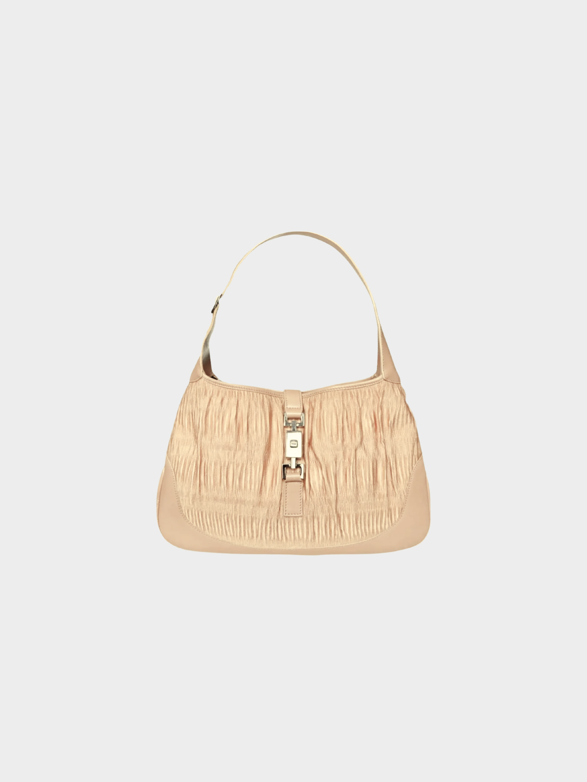 Gucci 2000s Nude Ruched Jackie Shoulder Bag