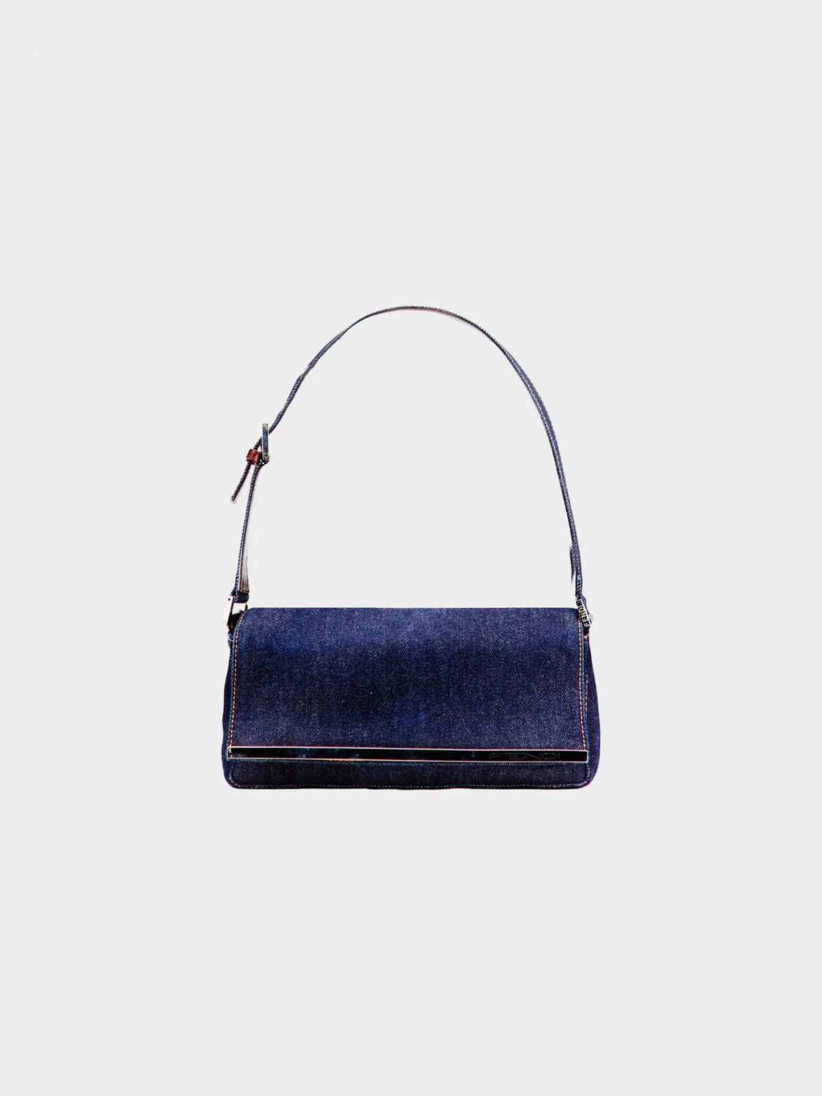 Fendi 2000s Denim Shoulder Pochette Bag