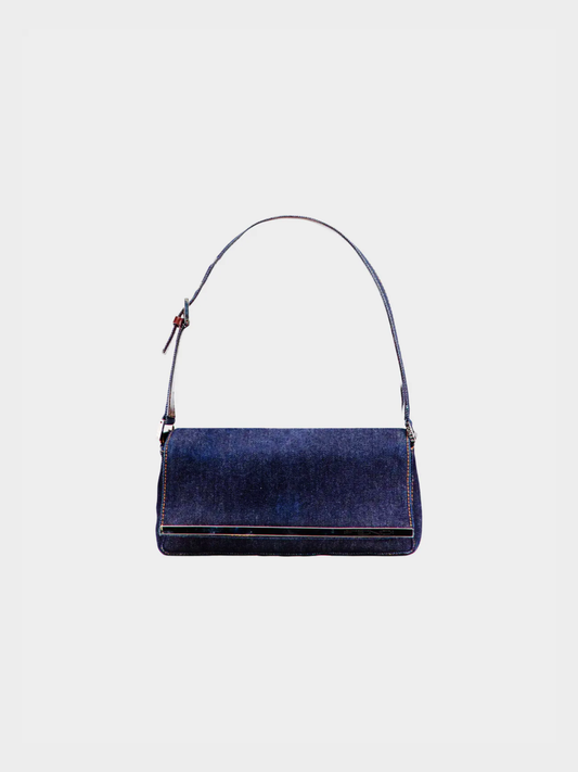 Fendi 2000s Denim Shoulder Pochette Bag