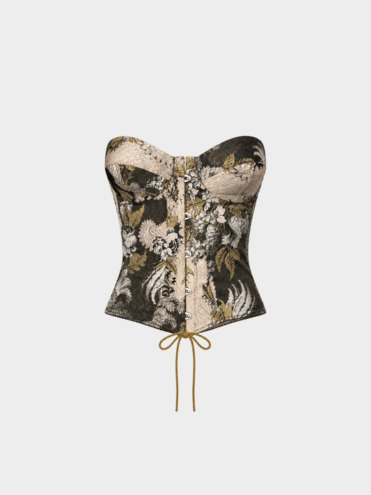 Roberto Cavalli FW 2001 Floral Brocade Corset
