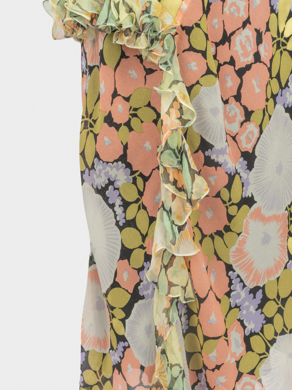 John Galliano 1990s Floral Multicoloured Silk Dress