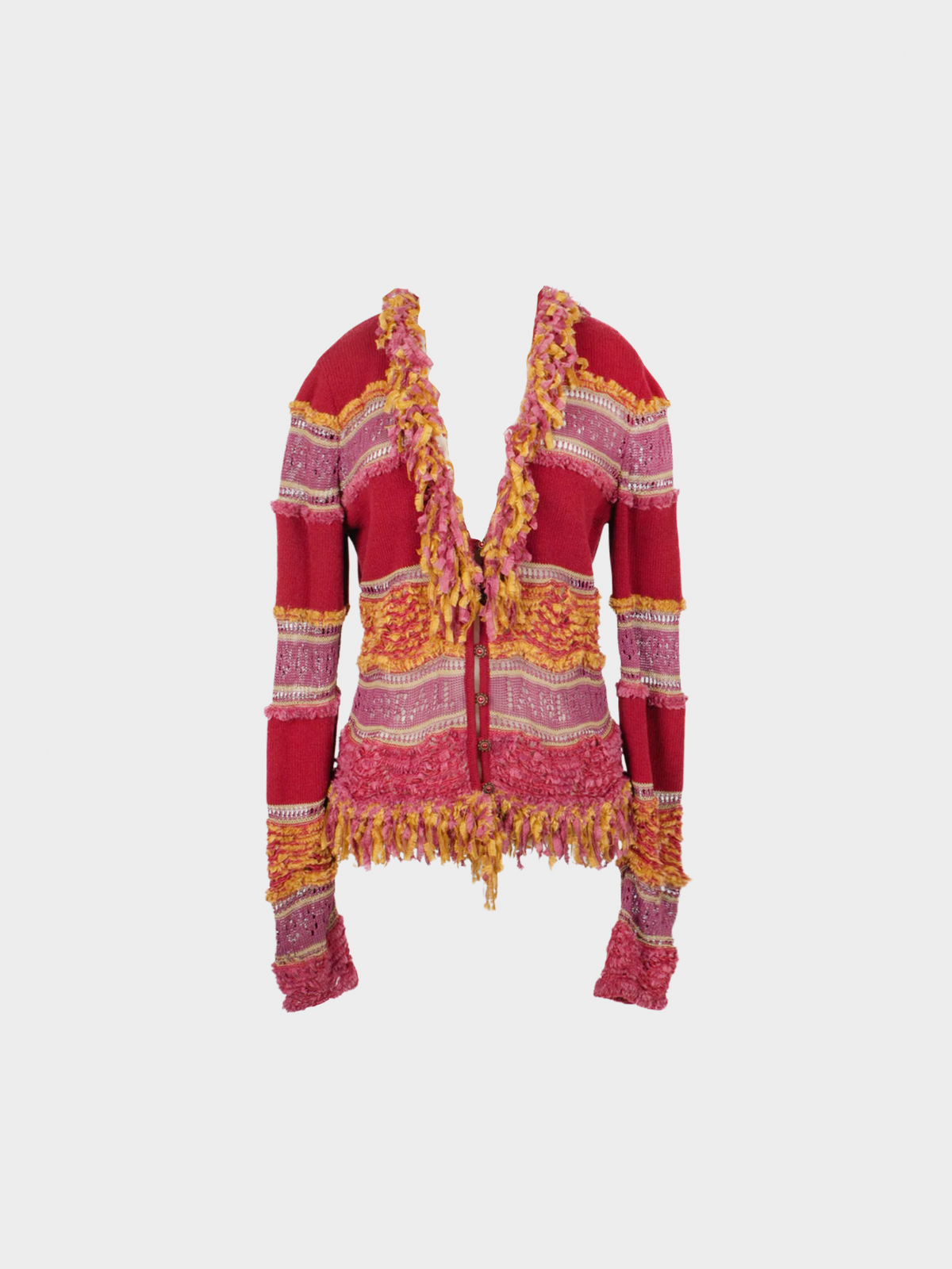 John Galliano FW 2004 Multicoloured Cashmere and Mohair Cardigan