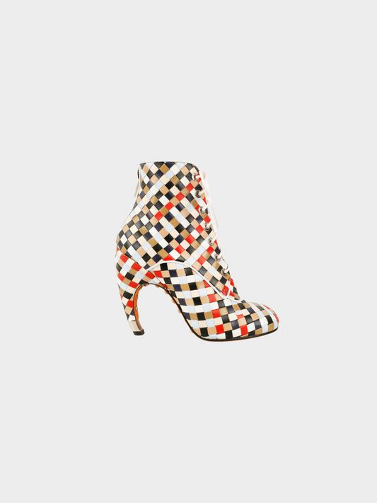 Givenchy 2010s Multicoloured Braided Leather Boots
