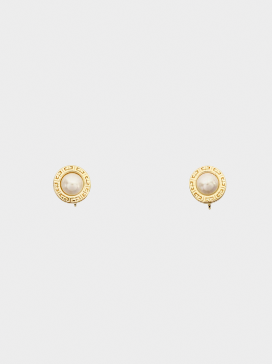 Givenchy 1980s Gold Pearl Earrings