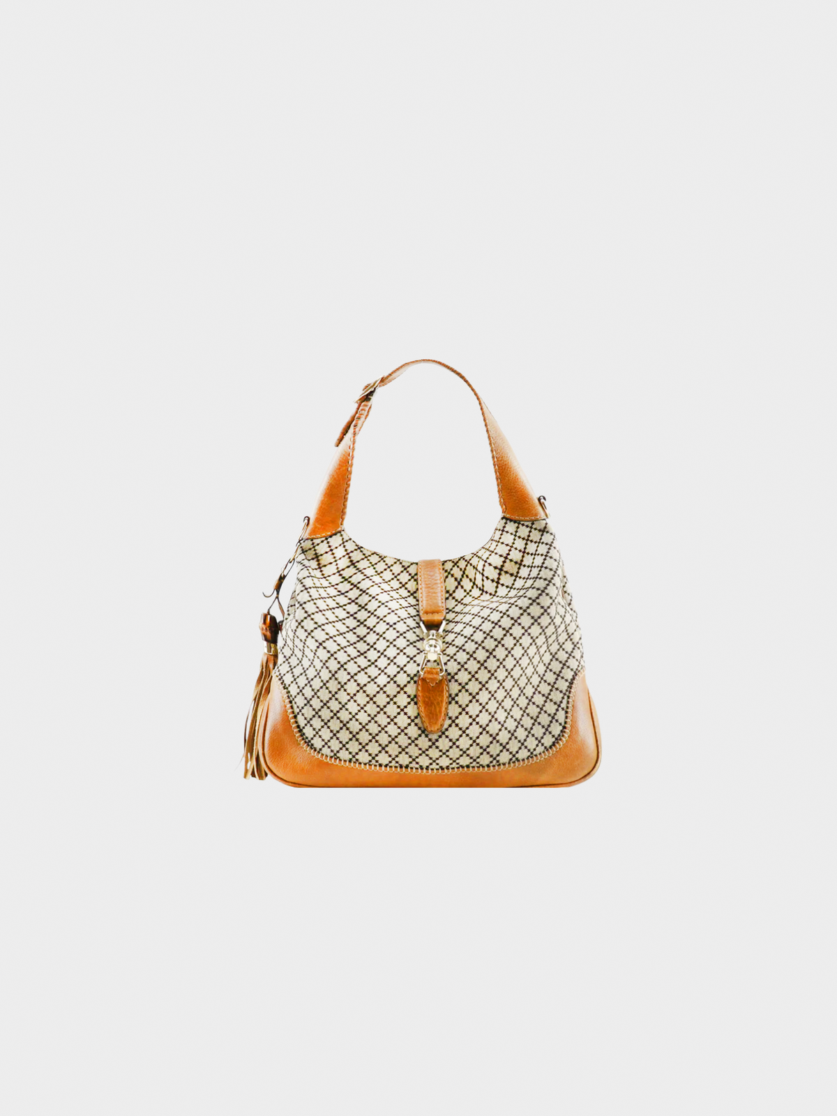 Gucci 1990s Brown Medium New Jackie Canvas Bag