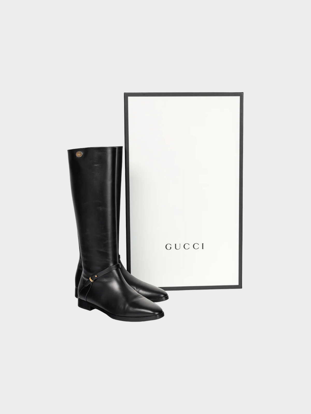 Gucci 2020s Rosie Black Elite Calf Leather Riding Boots