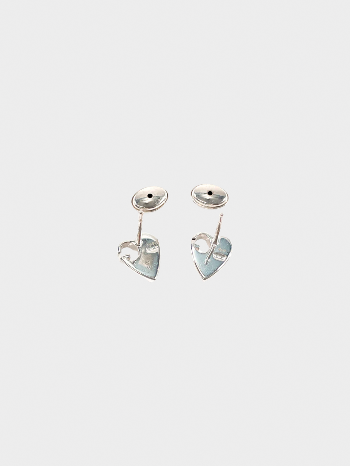 Gucci 2000s Silver Heart Stud Earrings
