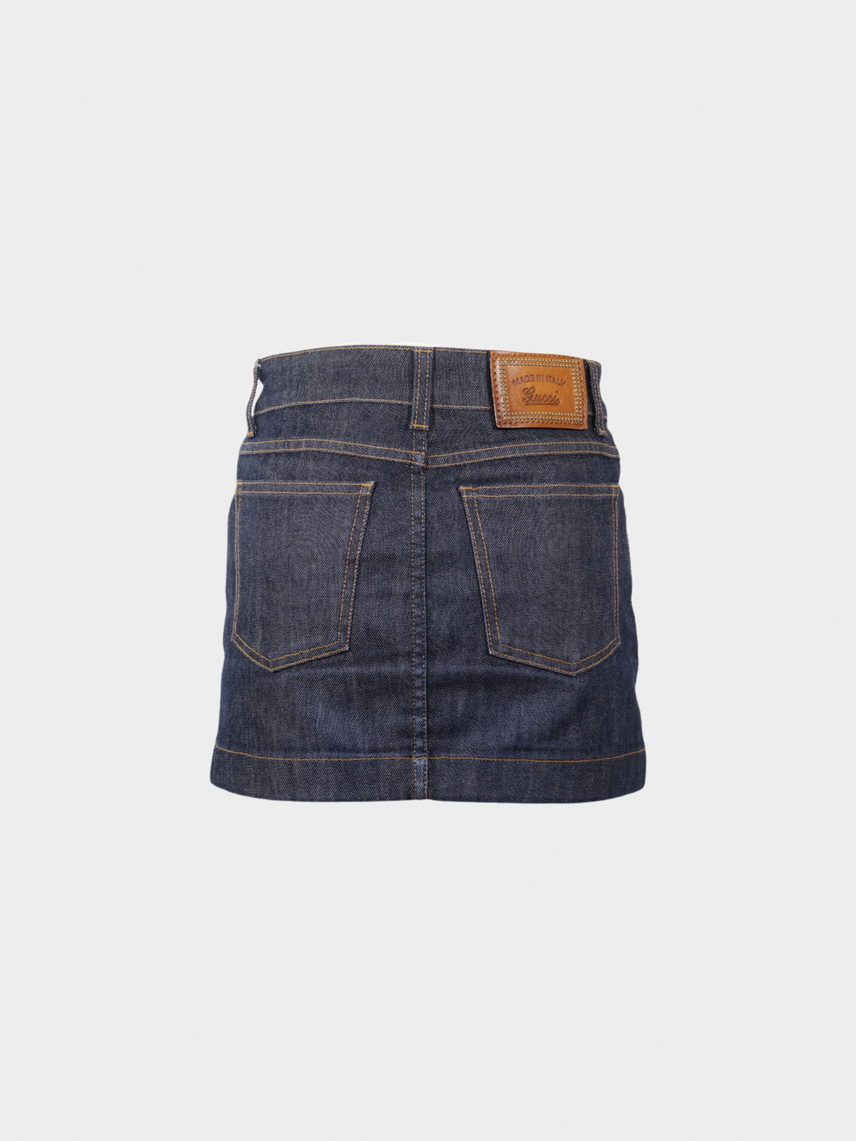 Gucci 2010s Dark Denim Cotton Mini Skirt