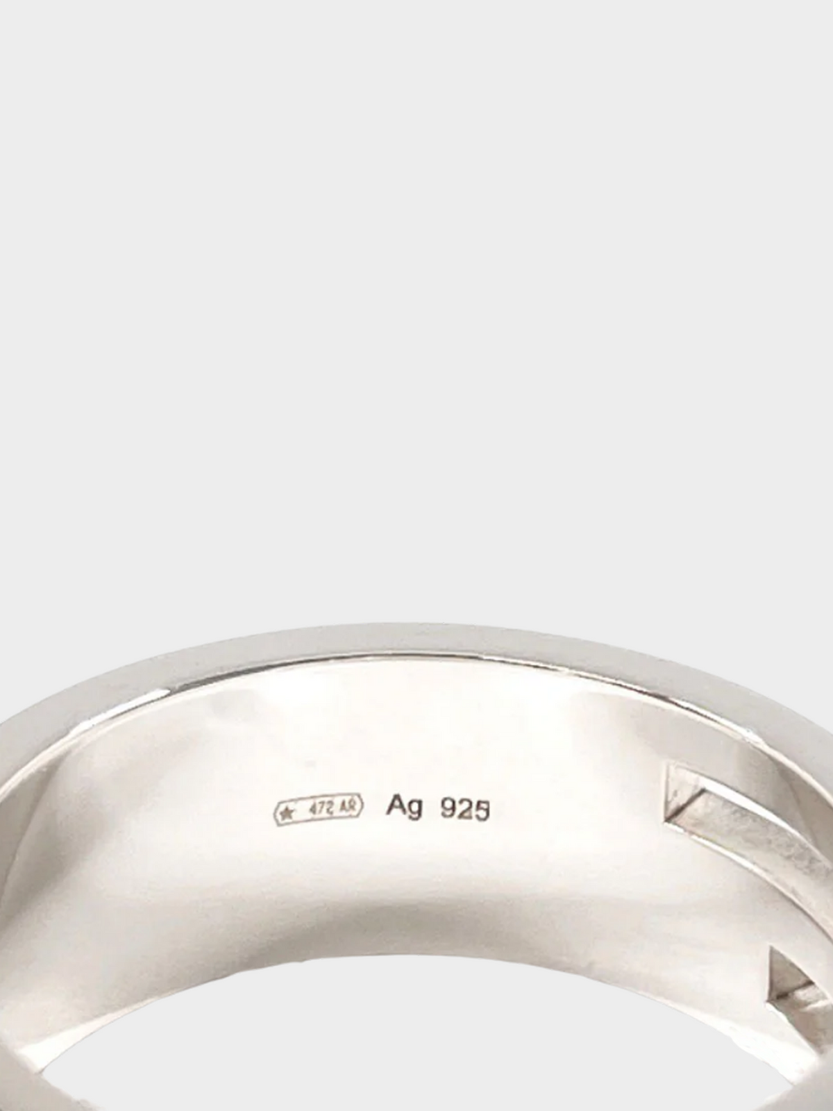 Gucci 2000s Men's Silver Logo Cutout Ring